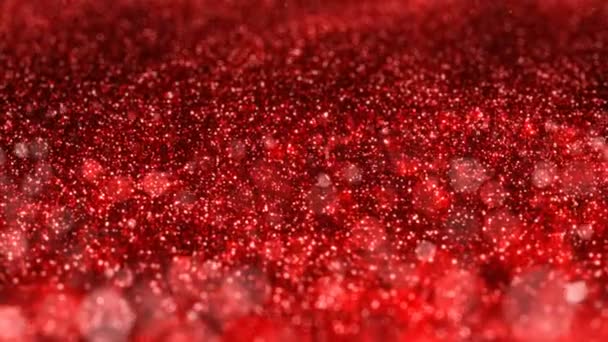 闪亮的红色闪光背景圣诞抽象无缝 循环运动粒子 — 图库视频影像