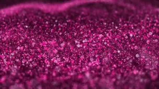 闪亮的粉红色闪光背景圣诞抽象无缝 循环运动粒子 — 图库视频影像