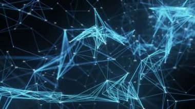 Görseller için soyut rasgele digits çokgen pleksus düğümleri bağlantıları ağ vj Internet sunumlar hareket arka plan yüksek teknoloji teknoloji bilim mühendislik tıbbi Pano sorunsuz döngü