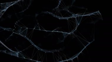 Görseller için soyut pleksus çokgen düğümleri ve bağlantıları formu ağ vj Internet sunumlar hareket arka plan yüksek teknoloji teknoloji bilim mühendislik tıbbi Pano sorunsuz imkanı döngü alfa kanalı