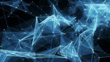 Görseller için soyut rasgele digits çokgen pleksus düğümleri bağlantıları ağ vj Internet sunumlar hareket arka plan yüksek teknoloji teknoloji bilim mühendislik tıbbi Pano sorunsuz döngü