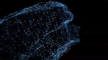 Görseller için soyut pleksus çokgen düğümleri ve bağlantıları formu ağ vj Internet sunumlar hareket arka plan yüksek teknoloji teknoloji bilim mühendislik tıbbi Pano sorunsuz imkanı döngü alfa kanalı