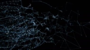 Görseller için soyut ikili çokgen pleksus düğümleri bağlantıları ağ vj Internet sunumlar hareket arka plan yüksek teknoloji teknoloji bilim mühendislik tıbbi Pano sorunsuz imkanı döngü alfa kanalı