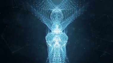 VJ Loop - dijital pleksus düğümleri, soyut veri ağ veya sistem ağların içinde bağlantı yolları. Görsel, vj, ışık sunular için veya hareketli arka plan olarak kullanılabilir. Sorunsuz döngü.