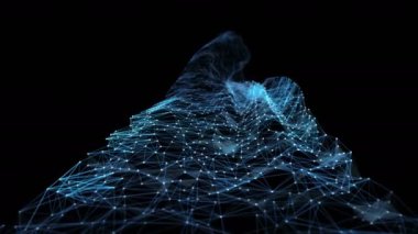 Görseller için soyut pleksus çokgen düğümleri ve bağlantıları formu ağ vj Internet sunumlar hareket arka plan yüksek teknoloji teknoloji bilim mühendislik tıbbi Pano sorunsuz imkanı döngü alfa kanalı