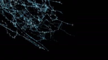 Görseller için soyut ikili çokgen pleksus düğümleri bağlantıları ağ vj Internet sunumlar hareket arka plan yüksek teknoloji teknoloji bilim mühendislik tıbbi Pano sorunsuz imkanı döngü alfa kanalı