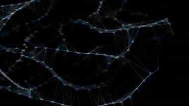 Soyut rasgele digits çokgen pleksus düğümleri bağlantıları ağ için görsel Internet sunumlar hareket arka plan yüksek teknoloji teknoloji bilim mühendislik tıbbi kontrol paneli sorunsuz döngü Alpha mat