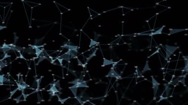 Soyut rasgele digits çokgen pleksus düğümleri bağlantıları ağ için görsel Internet sunumlar hareket arka plan yüksek teknoloji teknoloji bilim mühendislik tıbbi kontrol paneli sorunsuz döngü Alpha mat