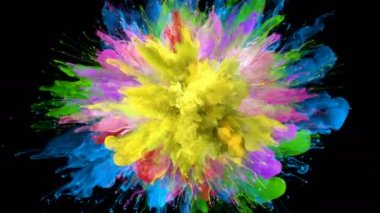 Renk patlaması - renkli duman patlama sıvı parçacıkların yavaş Alfa mat beyaz izole