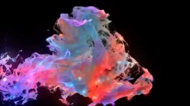 Duman arka plan geçişin colourful yollar. Alfa mat yayılan duman renkli çizgiler