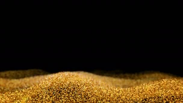 Glänzend Winkend Bewegend Fließend Wellig Golden Gold Glitter Hintergrund Abstrakt — Stockvideo