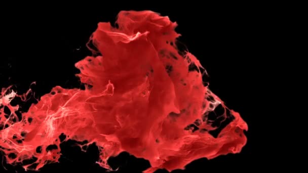 赤煙背景移行のコース 煙拡散アルファ マットのカラフルな線 — ストック動画