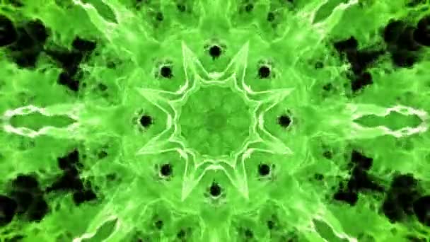 Kaleidoszkóp Zöld Animált Háttér Hurok — Stock videók