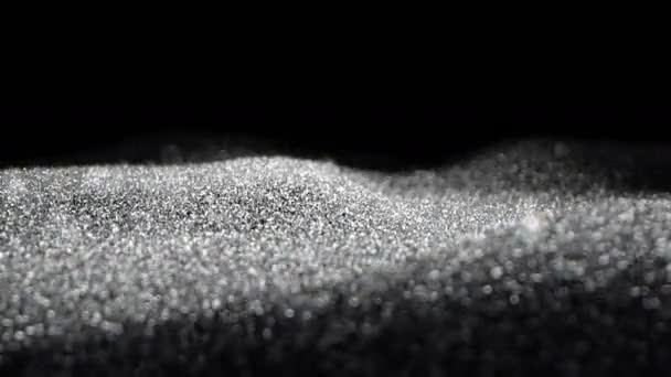 Silver Shiny waving moving flowing ripple glitter background abstract seamless VJ loop particles backdrop alpha matte — Stock Video