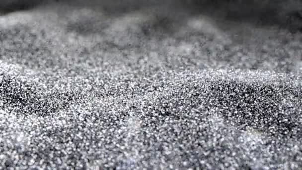 Stříbrný lesklý mává pohyblivé tekoucí zvlnění glitter pozadí abstraktní bezešvé Vj smyčky částic pozadí — Stock video