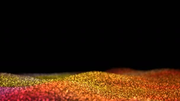 Orange Gold Shiny bewegende glitter achtergrond abstract naadloze Vj lus deeltjes alpha mat — Stockvideo