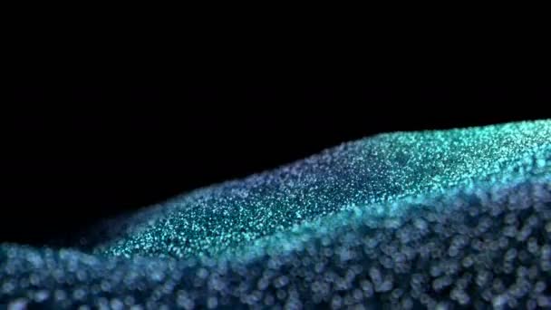 Blue Cyan Brillant mouvement paillettes fond abstrait sans couture VJ boucle particules alpha mat — Video