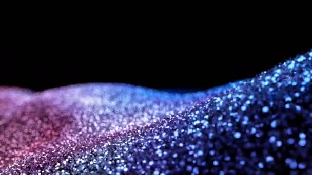 Blauw roze glanzend bewegende glitter achtergrond abstract naadloze Vj lus deeltjes alpha mat — Stockvideo