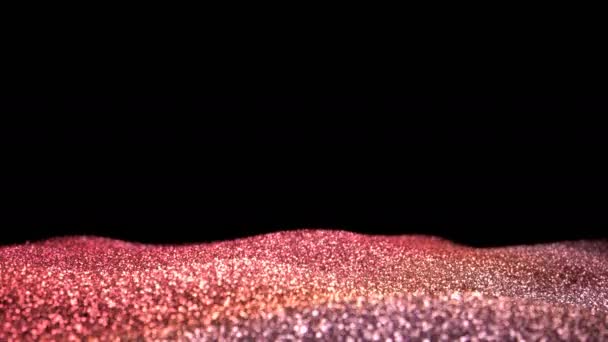 Red Golden glanzende bewegende glitter achtergrond abstract naadloze Vj lus deeltjes alpha mat — Stockvideo