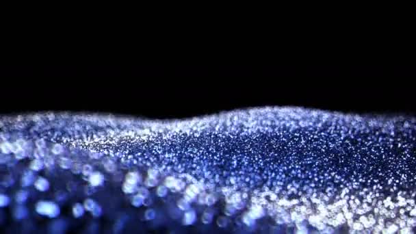 Μπλε λαμπερό φόντο γκλίτερ κινείται αφηρημένη απρόσκοπτη Vj βρόχο σωματίδια άλφα Ματ — Αρχείο Βίντεο