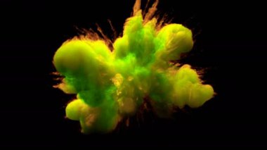 Sarı yeşil renk Burst-renkli duman tozu patlama akışkan mürekkep Alfa mat