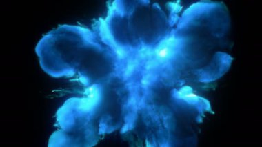 Mavi renkli duman patlaması toz patlaması sıvı mürekkep parçacıkları alfa matte