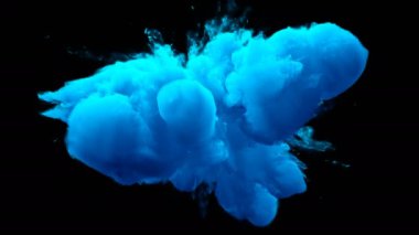 Mavi renkli duman patlaması toz patlaması sıvı mürekkep parçacıkları alfa matte