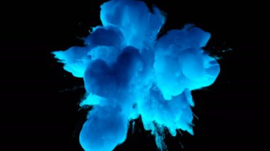 Mavi renkli duman patlaması toz patlaması sıvı mürekkep parçacıkları alfa matte