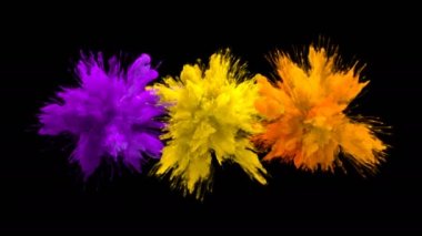 Mor sarı turuncu renk Burst çoklu renkli duman patlamaları sıvı Alfa