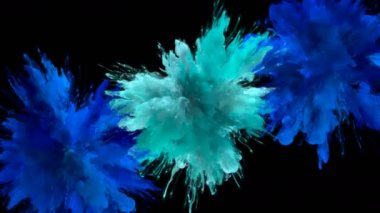 Mavi Camgöbeği renk patlaması-çoklu renkli duman patlamaları sıvı parçacıkları Alfa