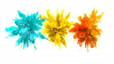 Mavi sarı turuncu renk Burst çoklu renkli duman patlamaları sıvı Alfa