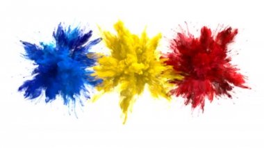 Mavi sarı kırmızı renk Burst çoklu renkli duman patlamaları sıvı Alfa mat