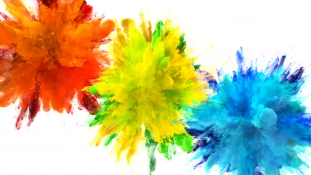 Color Burst-plusieurs explosions de fumée colorées fluides particules alpha mat