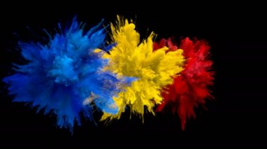 Renk Burst-çoklu renkli duman patlamaları sıvı parçacıklar Alfa mat