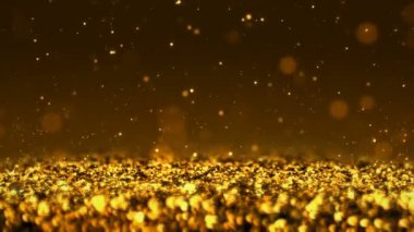 Golden Shiny glitter sorunsuz döngü soyut doku makro arka plan kadar yakın