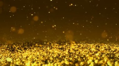 Golden Shiny glitter sorunsuz döngü soyut doku makro arka plan kadar yakın