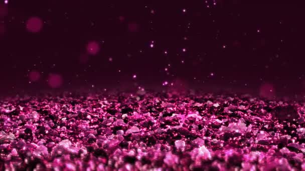 Pink Shiny glitter seamless loop abstract texture close up macro background — Stock Video