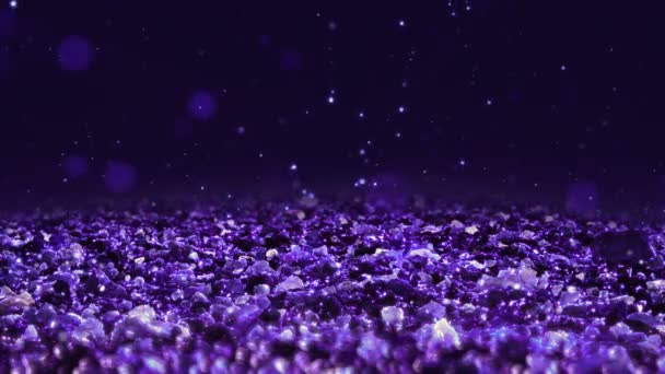 Violet brillant scintillant boucle transparente texture abstraite fermer macro fond — Video