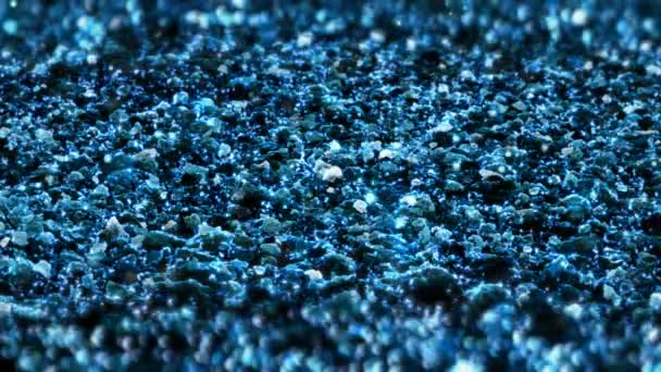 Blu scintillante scintillio loop senza cuciture texture astratta primo piano macro sfondo — Video Stock