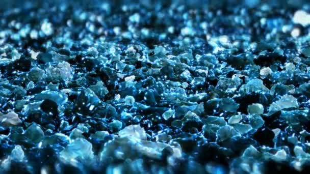 Blau glänzend glitter nahtlose Schleife abstrakte Textur Nahaufnahme Makrohintergrund — Stockvideo