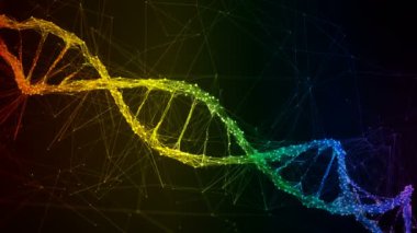 Yanardöner gökkuşağı Dijital Pleksus Dna molekül iplikçik renkli Döngü Arka Plan