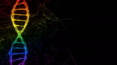 Yanardöner gökkuşağı Dijital Pleksus Dna molekül iplikçik renkli Döngü Arka Plan