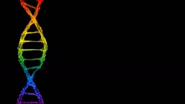 İzole Yanardöner gökkuşağı Dijital Pleksus Dna molekül iplikçik renkli Loop