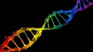 İzole Yanardöner gökkuşağı Dijital Pleksus Dna molekül iplikçik renkli Loop