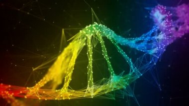 Yanardöner gökkuşağı Dijital Pleksus Dna molekül iplikçik renkli Döngü Arka Plan