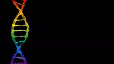 İzole Yanardöner gökkuşağı ikili Dijital Pleksus Dna molekül iplikçik renkli