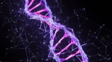 Hareket Arkaplanı İkili Dijital Pleksi DNA ipliği 4k Pembe Mor Döngü