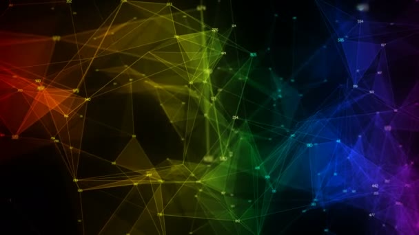 Абстрактный фон красочные радуга радуга случайный цифровой сети данных — стоковое видео