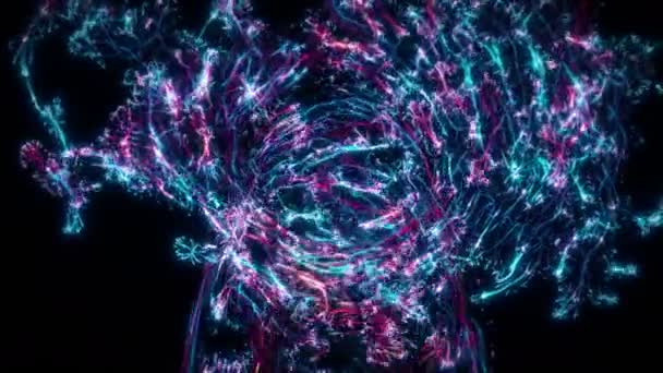 Abstract digital tunnel funnel artificial intelligence neural network loop — Stock Video