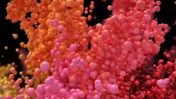 Bubble Burst - bolas de espuma coloridas balões esferas explosão alfa fosco — Vídeo de Stock